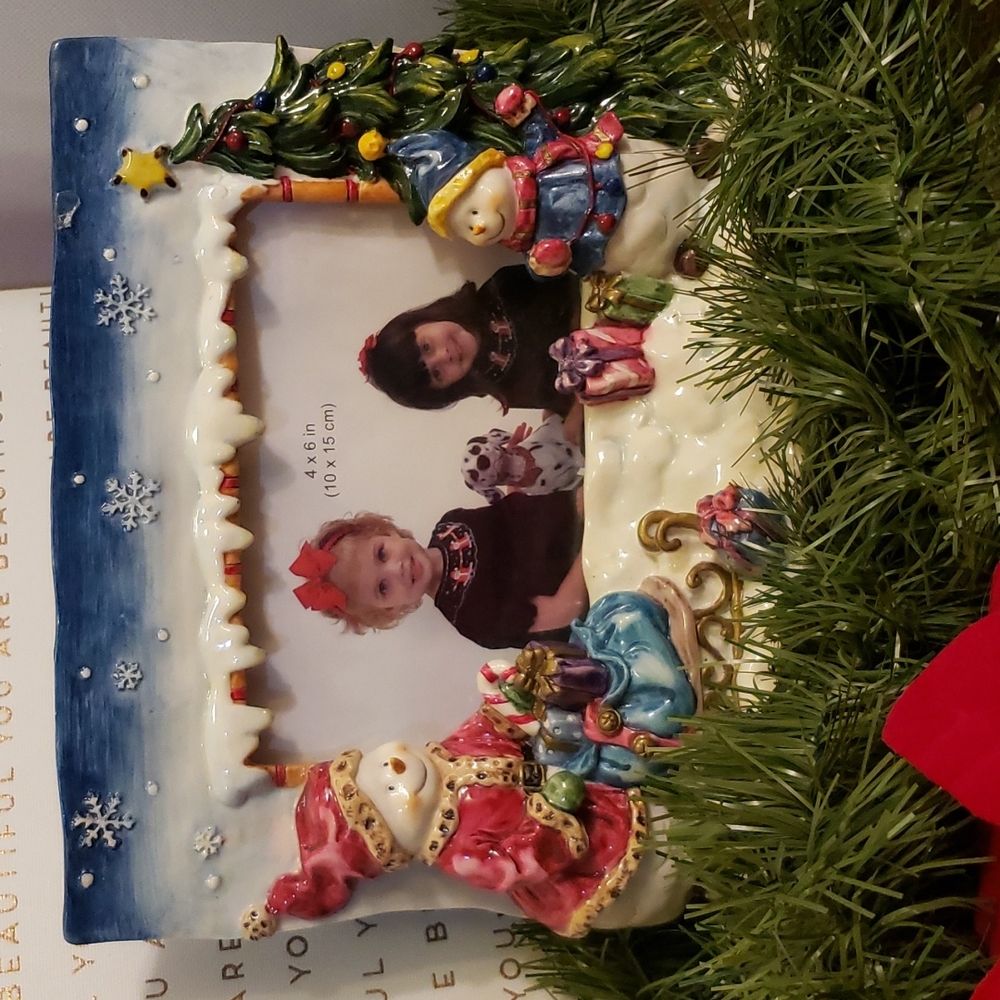 4"x6" 3D Ceramic Christmas Picture  Frame